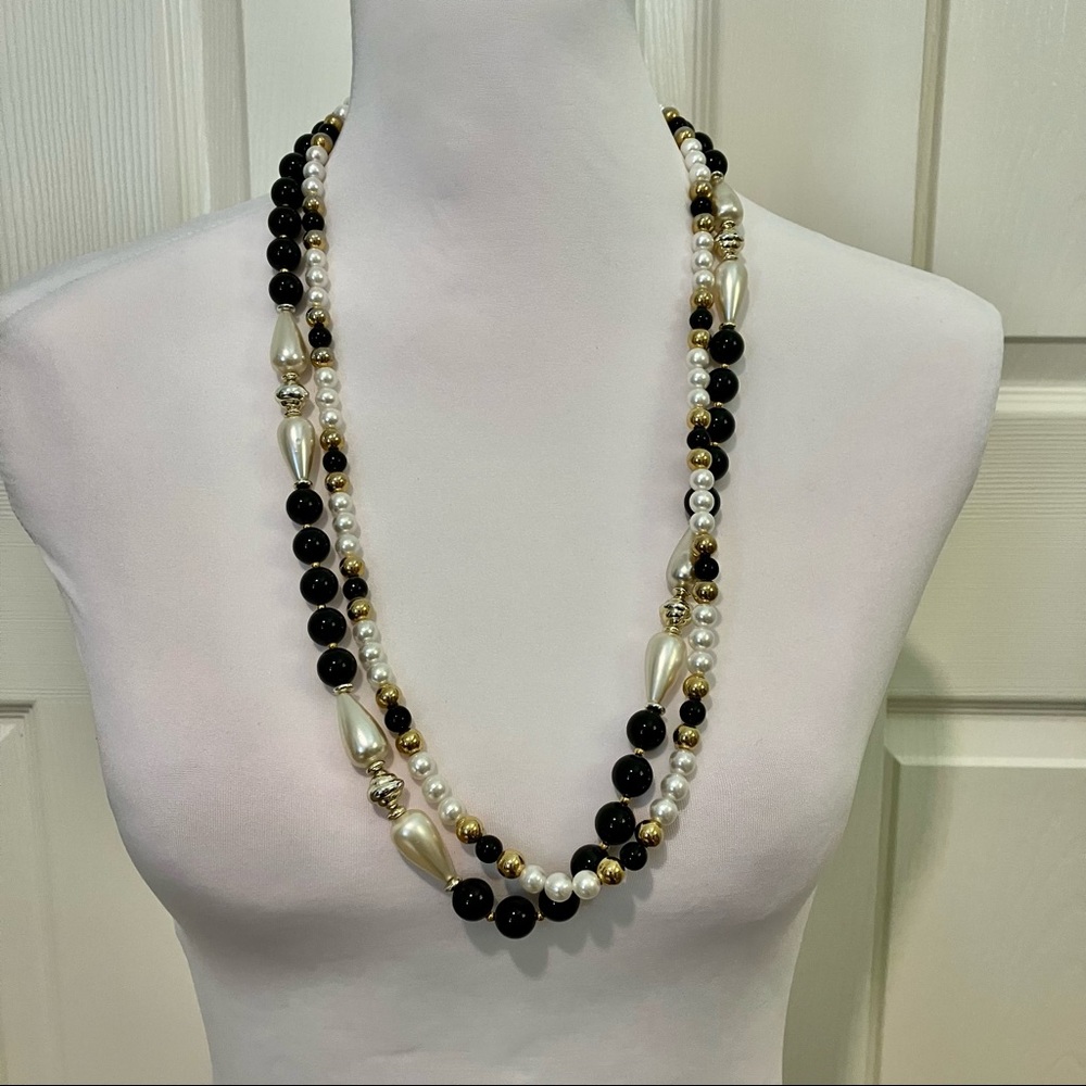 Pearl Beaded Necklaces, Set of 2